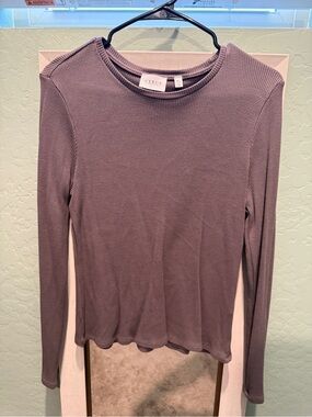 Cyrus Long-Sleeve Waffle Knit Top - Dusty Mauve